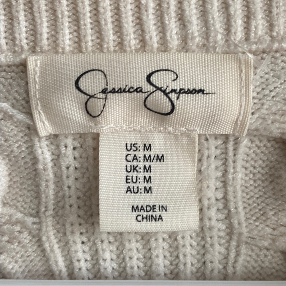 Jessica Simpson Cream Cable Knit Sweater - Picture 3 of 5